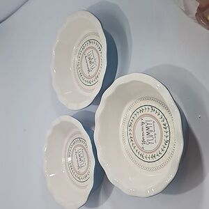 Celebrate It Yummy Yummy In My Tummy Pie Dishes. Set of 3